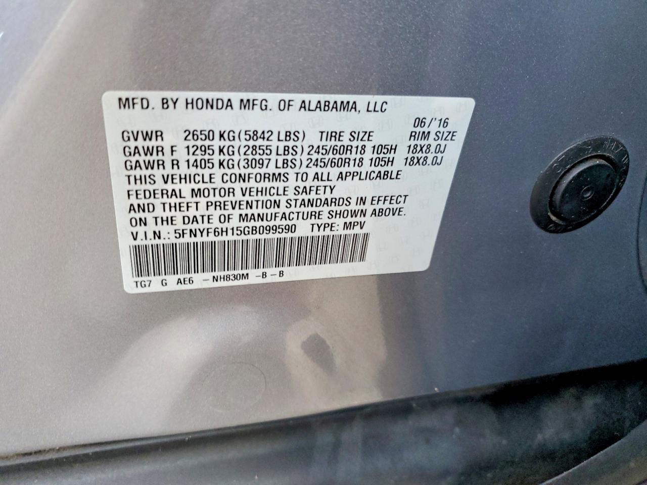 2016 Honda Pilot Lx - zdjęcie 13