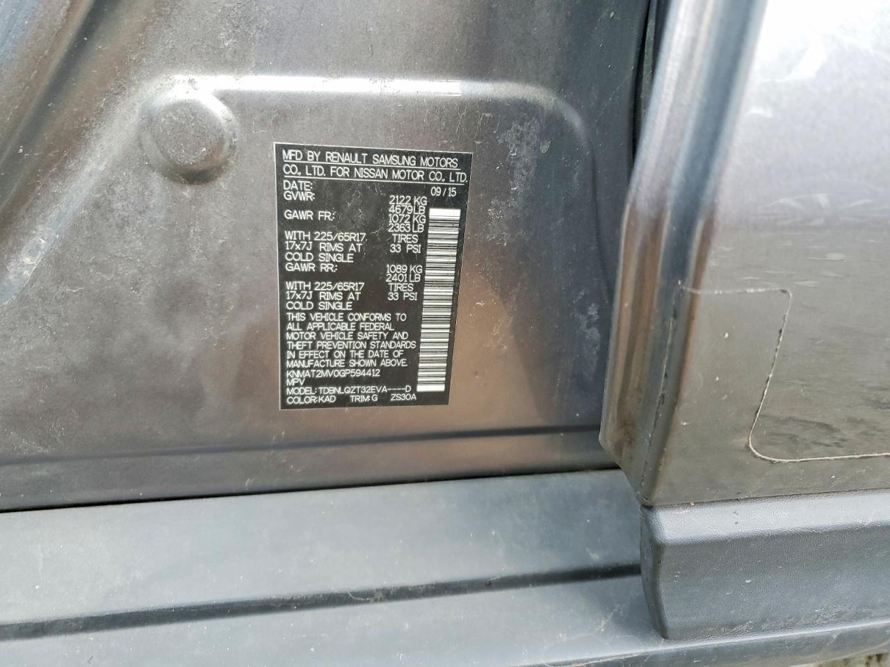 2016 Nissan Rogue Sv - zdjęcie 14