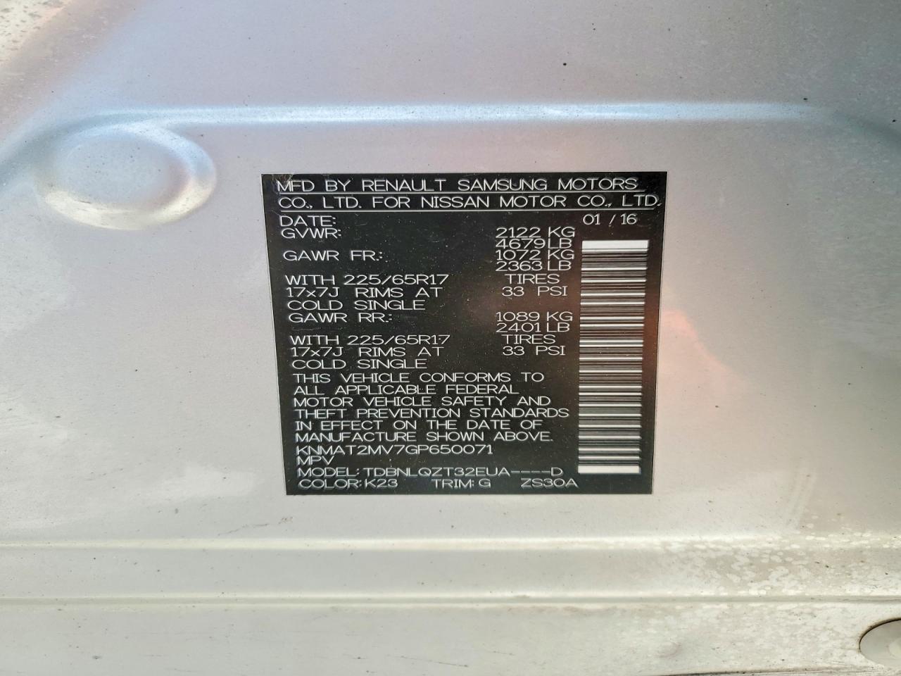 2016 Nissan Rogue Sv - zdjęcie 12