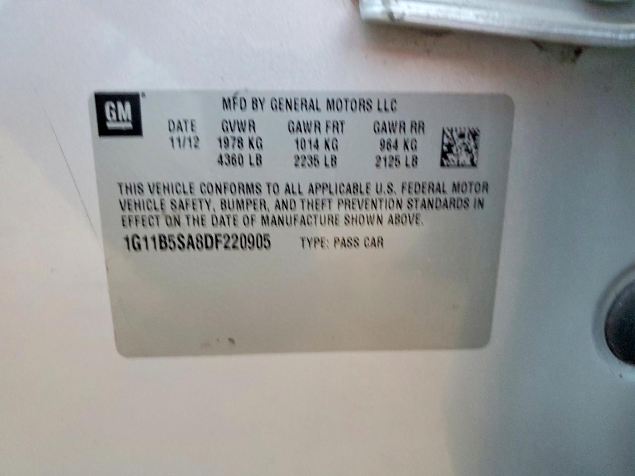 2013 Chevrolet Malibu Ls - zdjęcie 12