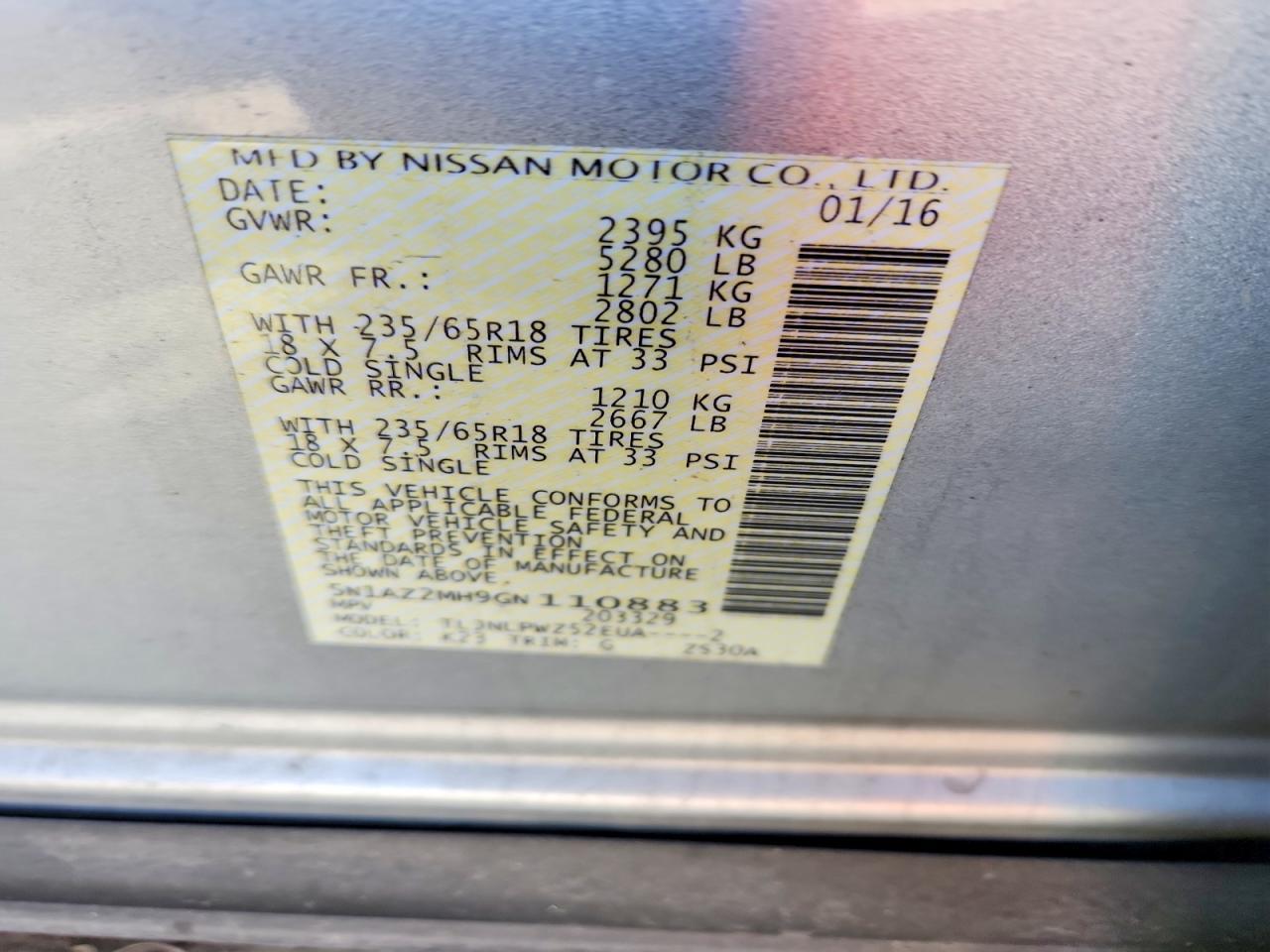 2016 Nissan Murano S - zdjęcie 14