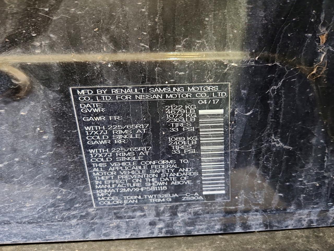 2017 Nissan Rogue Sv - zdjęcie 14