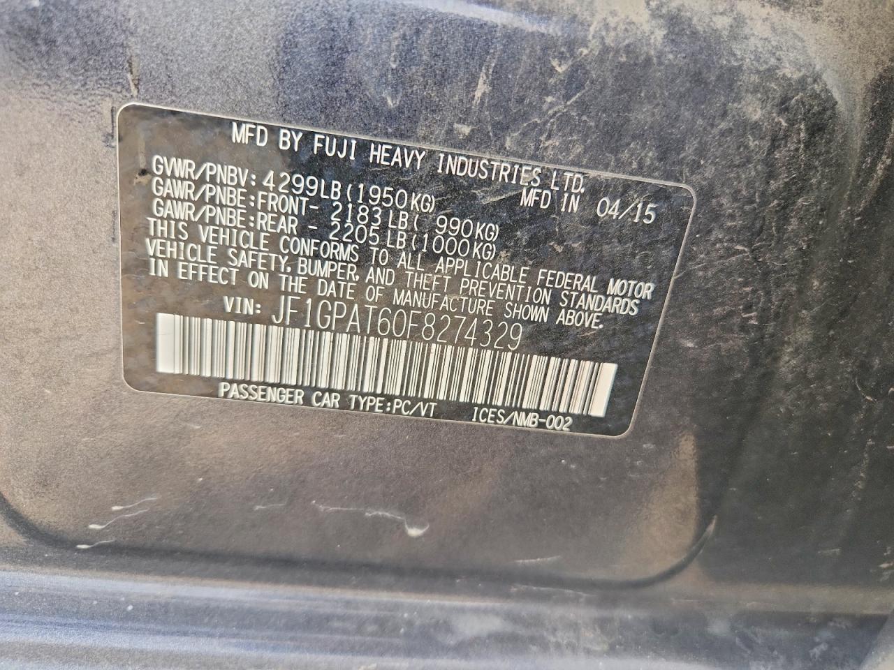 2015 Subaru Impreza Sport - zdjęcie 12