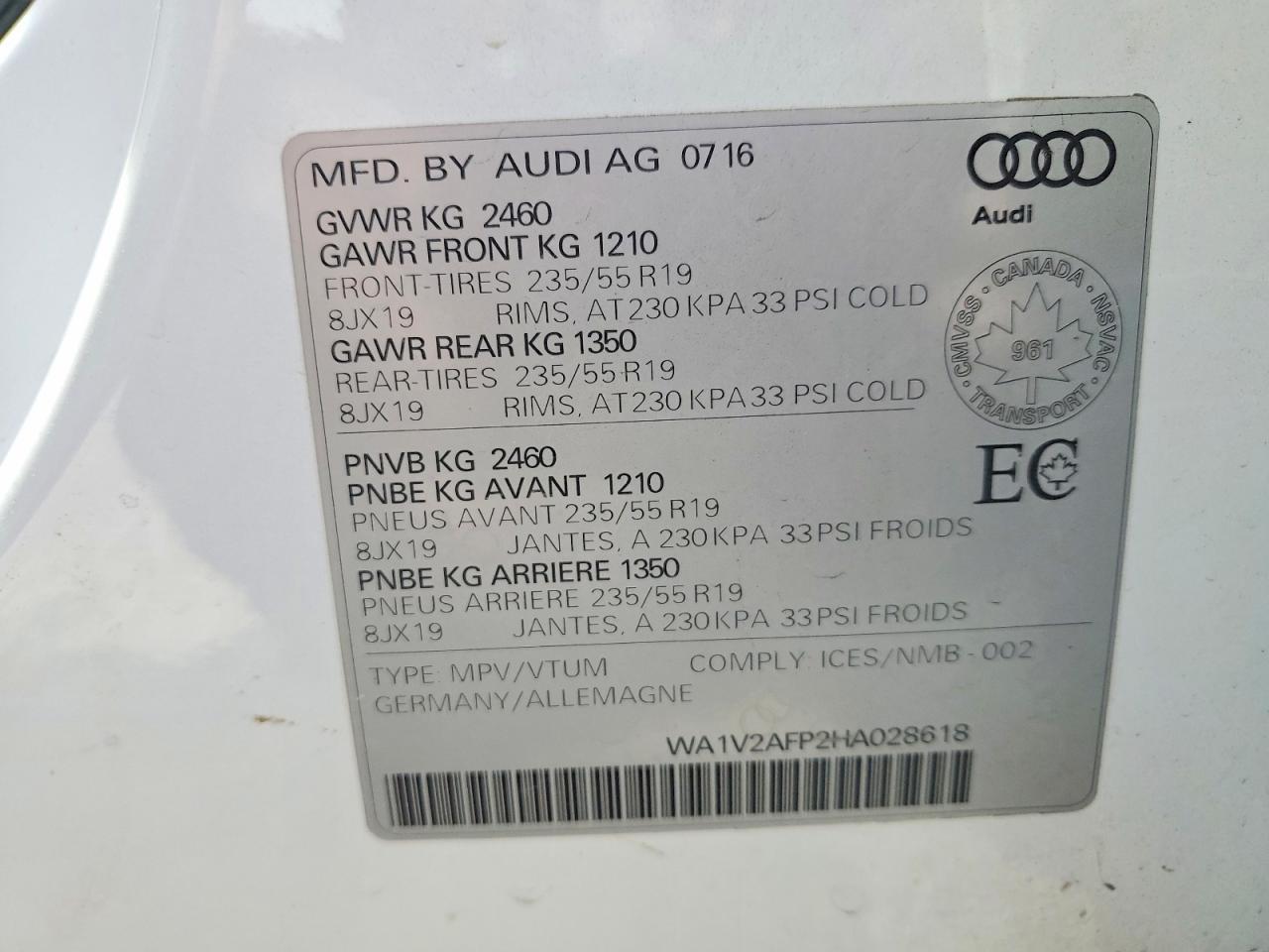 2017 Audi Truck/Van Q5 4Dr Awd - zdjęcie 13