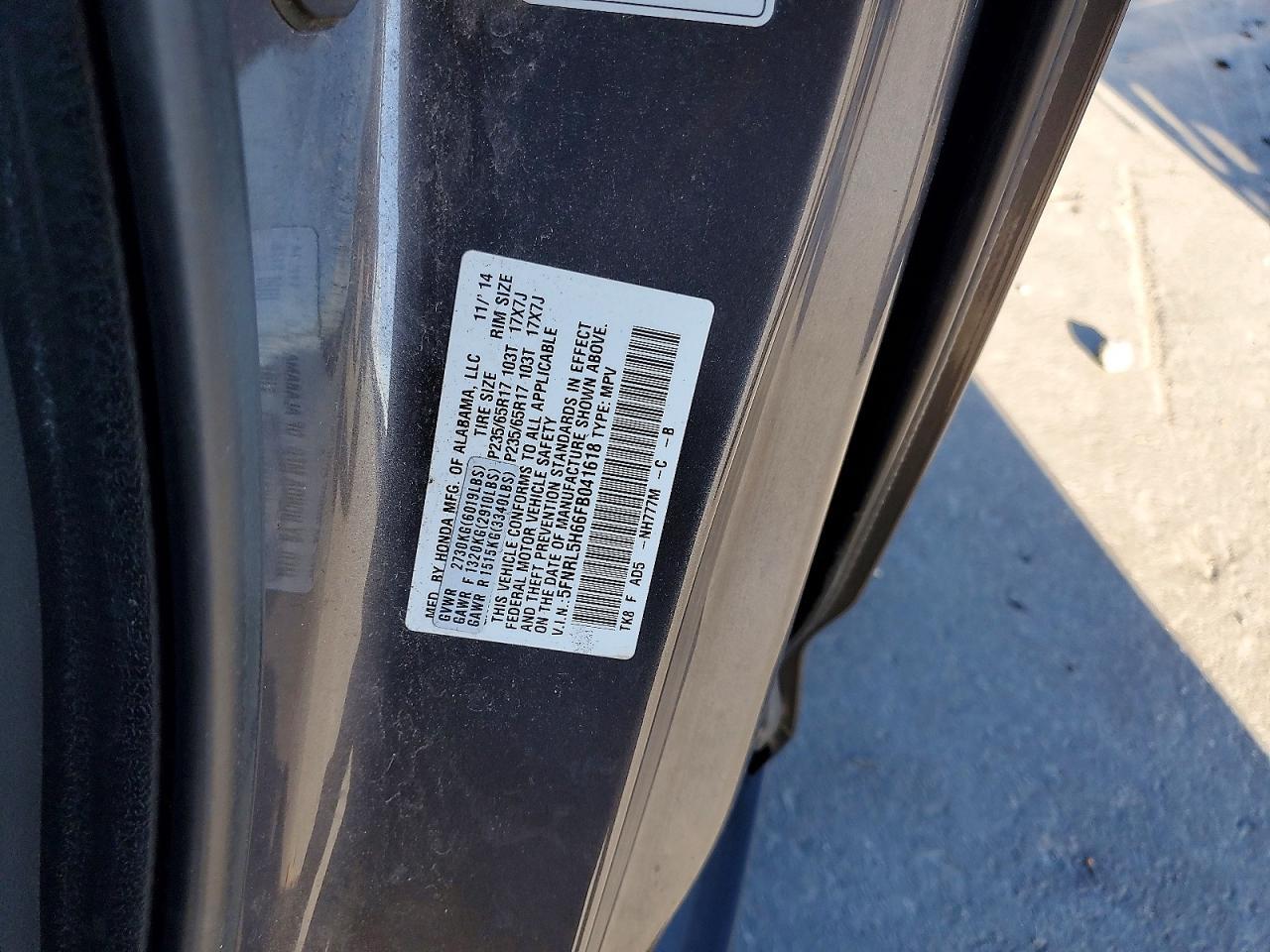 2015 Honda Odyssey Exl - zdjęcie 13