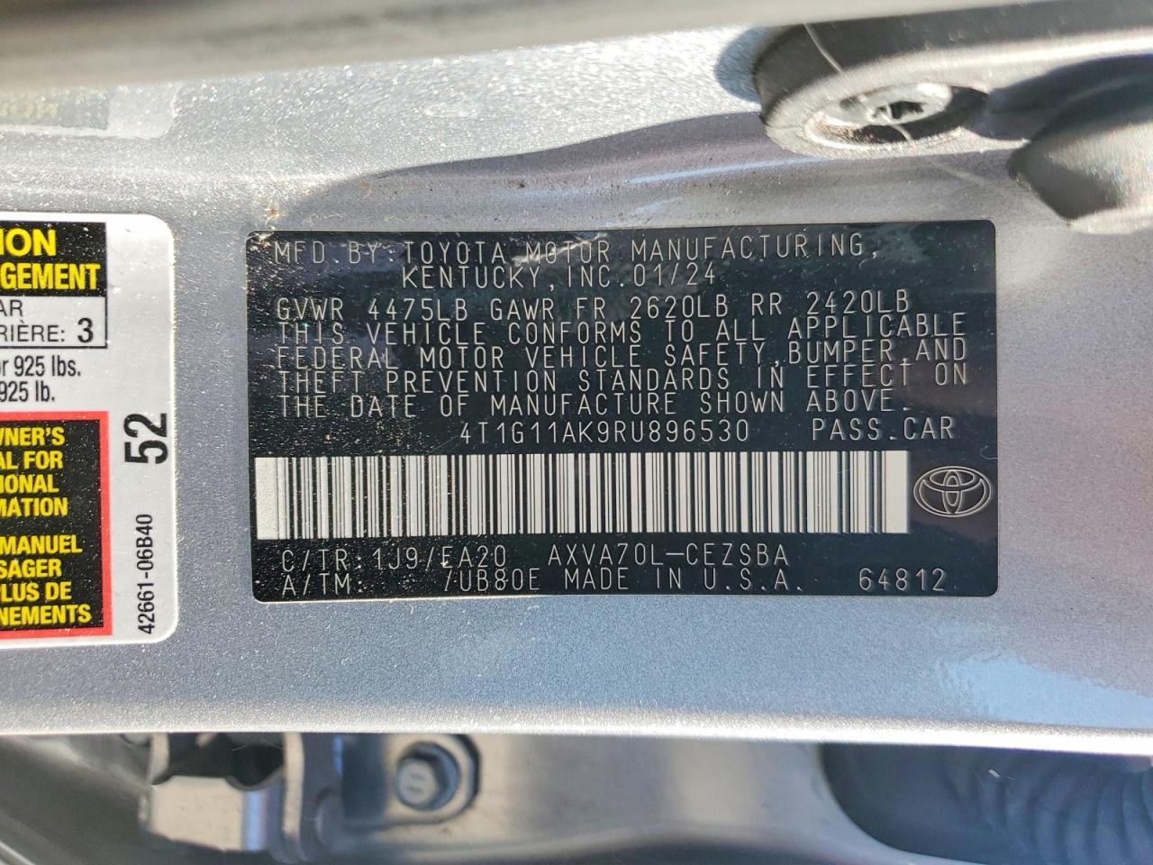 2024 Toyota Camry Se - zdjęcie 13