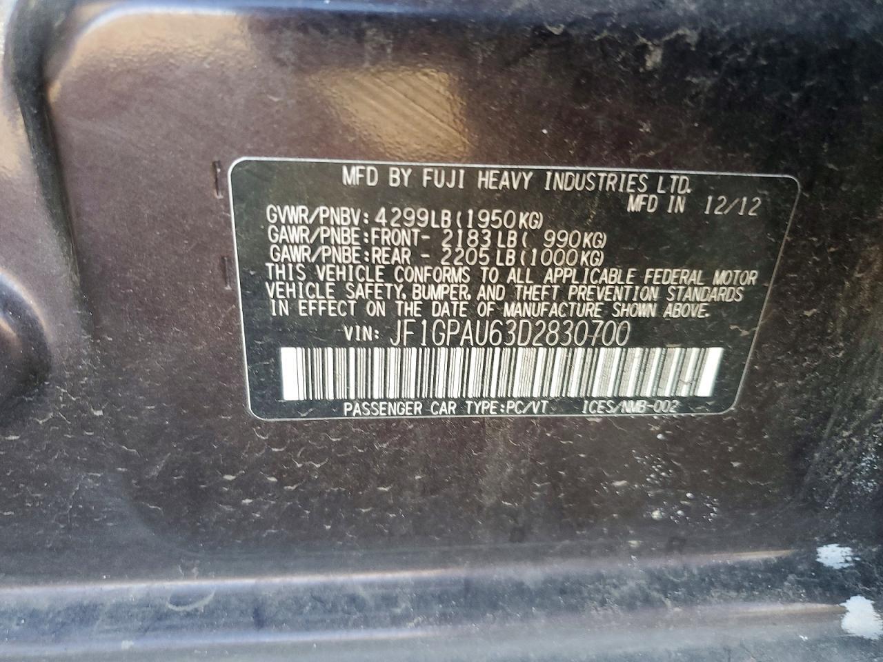 2013 Subaru Impreza Sport Limited - zdjęcie 12