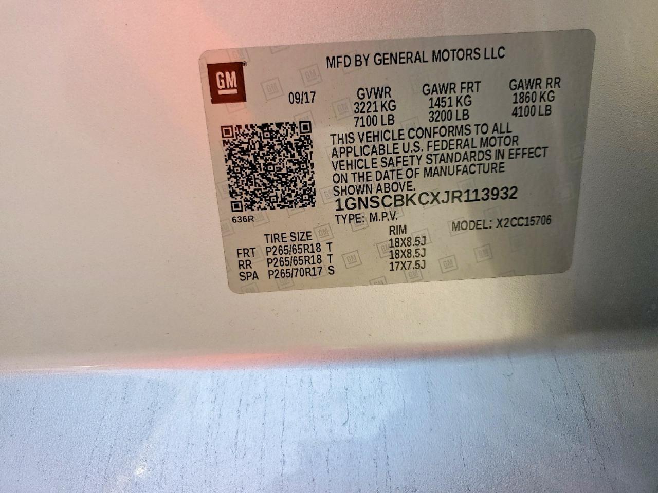 2018 Chevrolet Tahoe C1500 Lt - zdjęcie 13