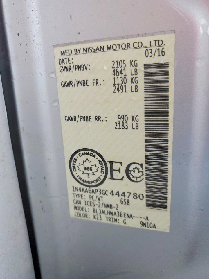 2016 Nissan Maxima 3.5 S - zdjęcie 12