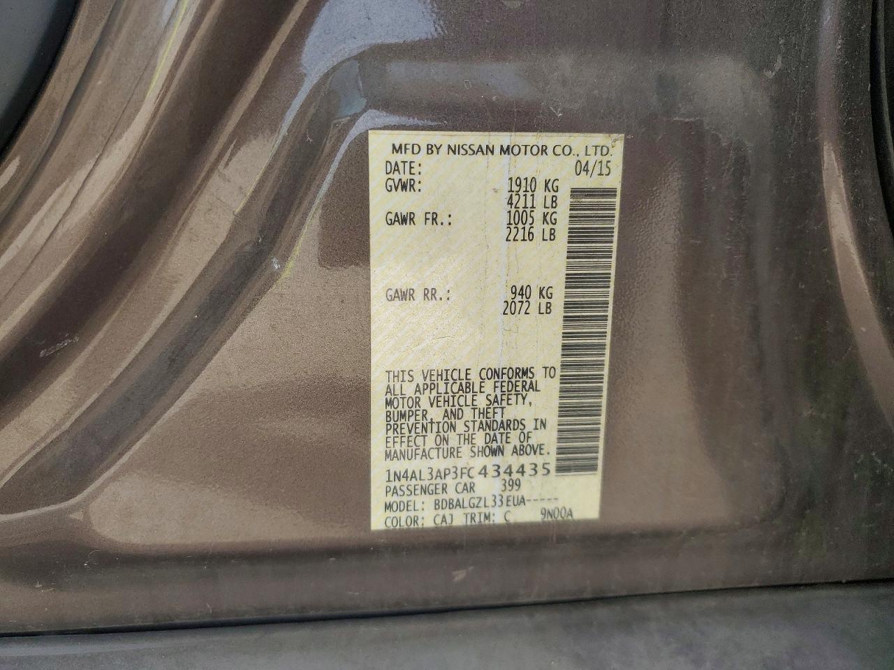 2015 Nissan Altima 2.5 S - zdjęcie 12