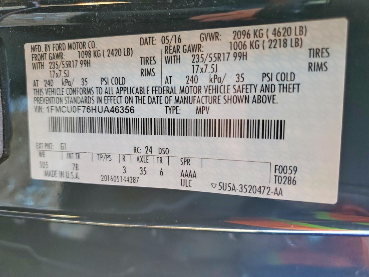 2017 Ford Escape S - zdjęcie 13