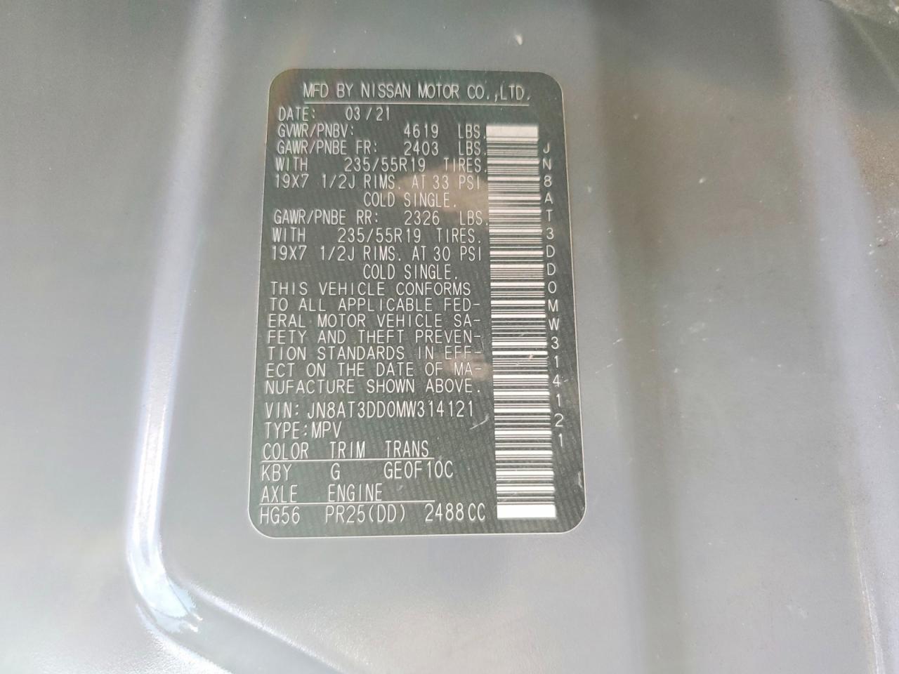 2021 Nissan Rogue Platinum - zdjęcie 13