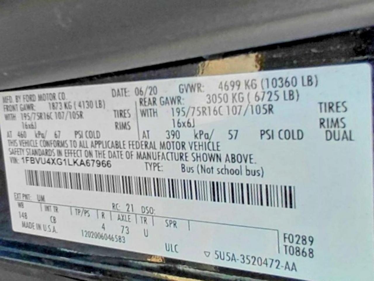 2020 Ford Transit T-350 Hd - zdjęcie 10