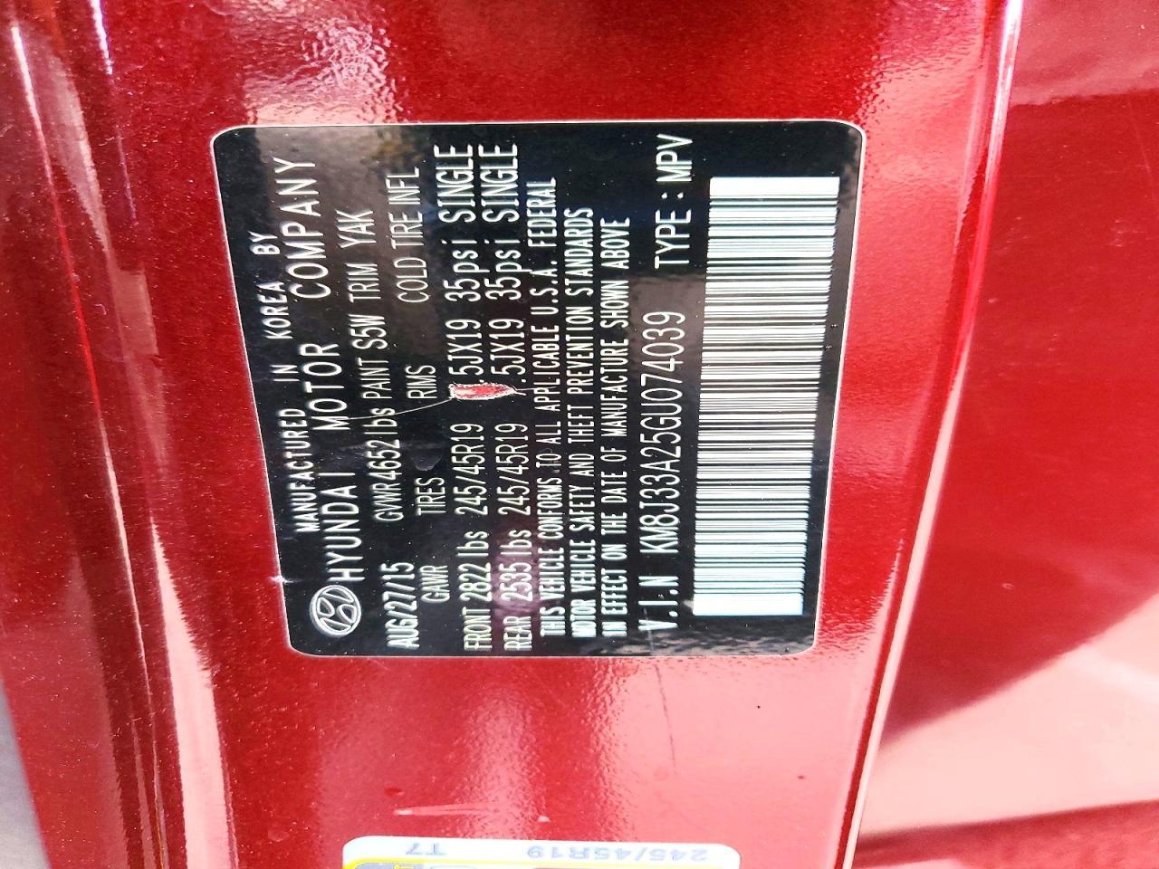 2016 Hyundai Tucson Limited - zdjęcie 12