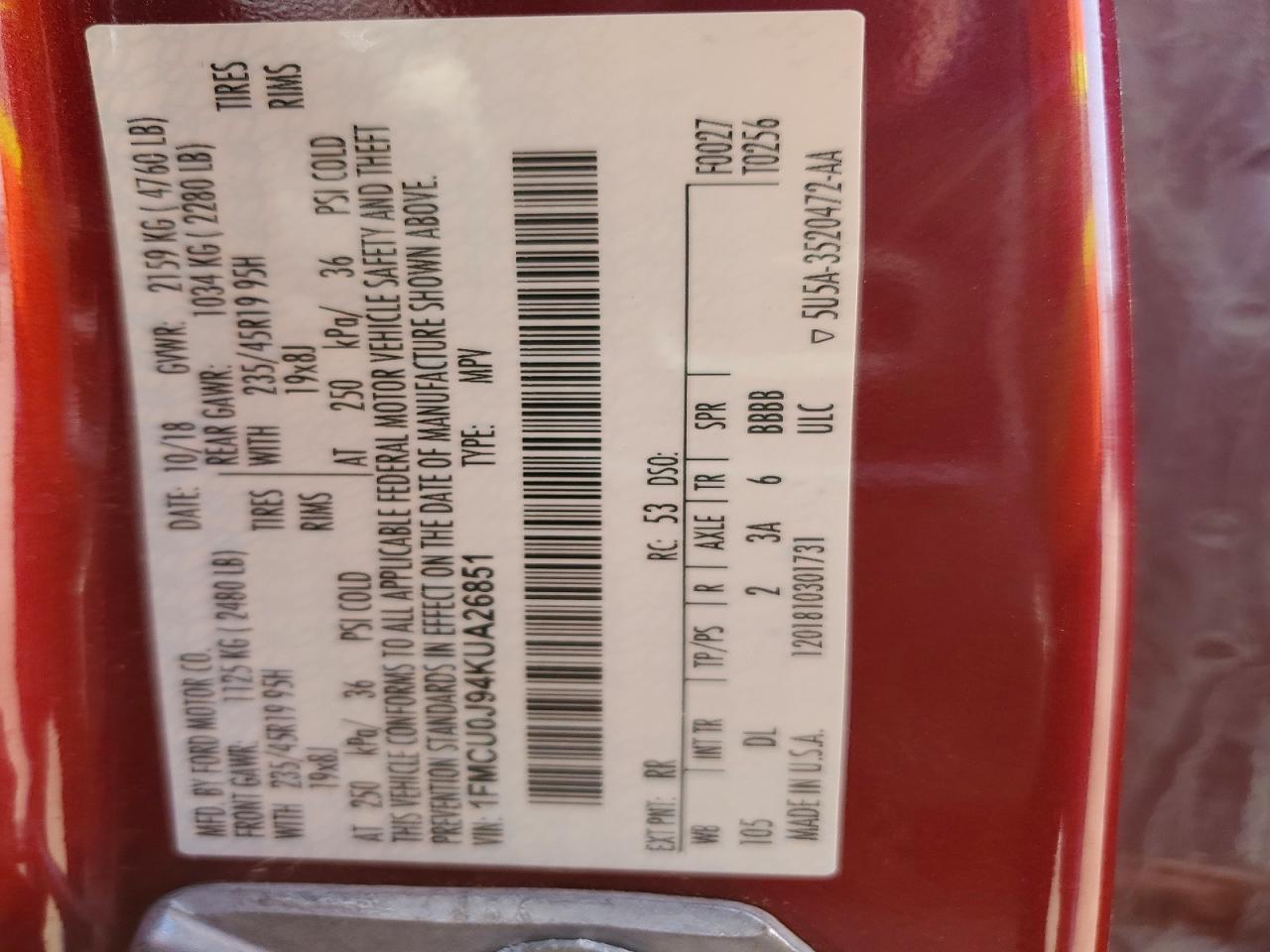 2019 Ford Escape Titanium - zdjęcie 13