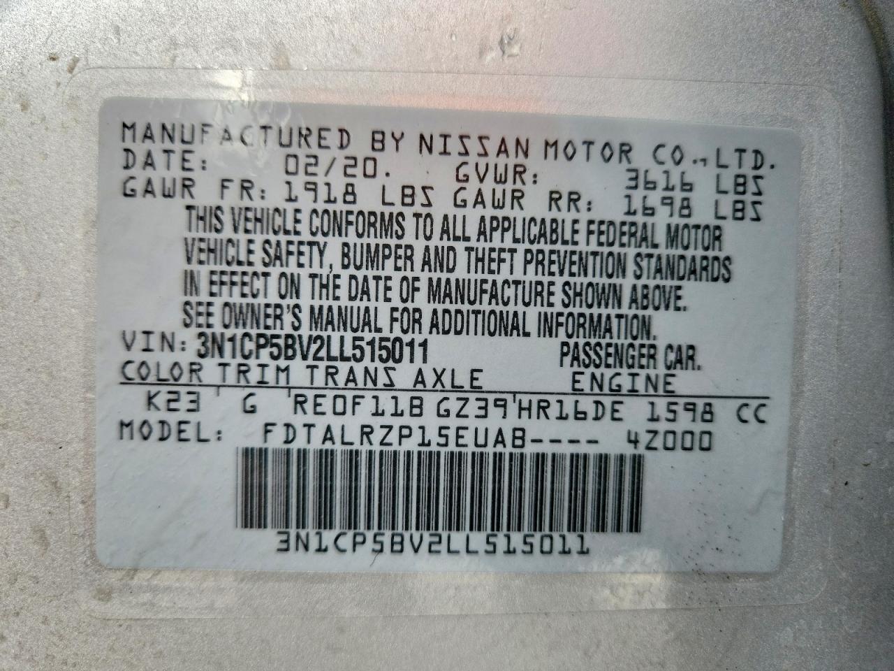 2020 Nissan Kicks S - zdjęcie 13