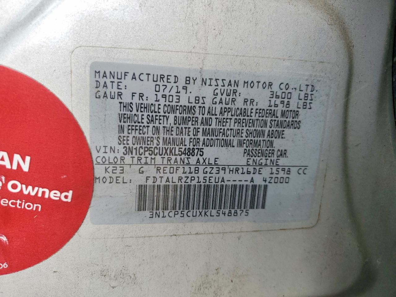 2019 Nissan Kicks S - zdjęcie 12