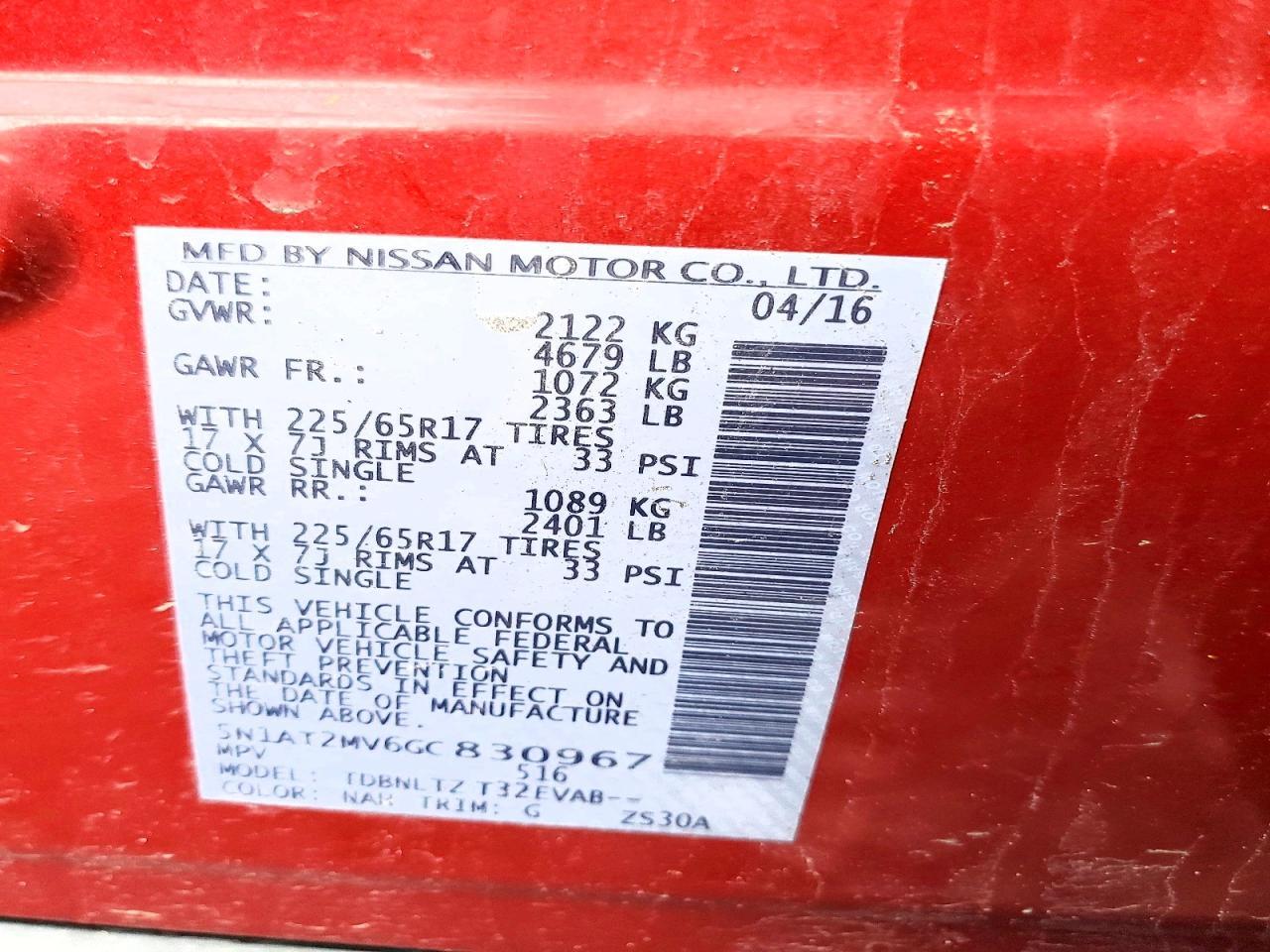 2016 Nissan Rogue Sv - zdjęcie 14