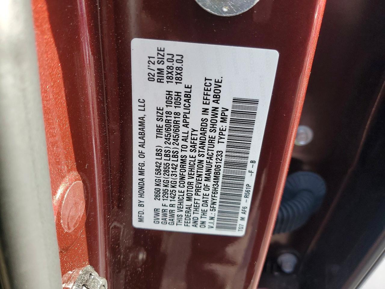 2021 Honda Pilot Ex - zdjęcie 13