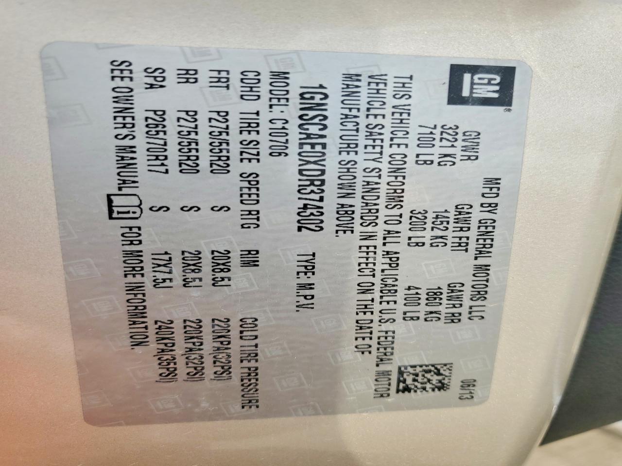 2013 Chevrolet Tahoe C1500 Ls - zdjęcie 13