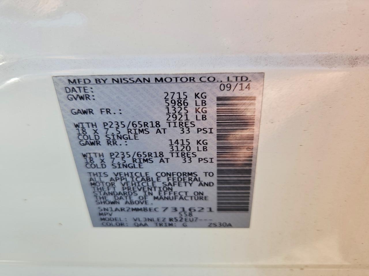 2014 Nissan Pathfinder Sv - zdjęcie 13