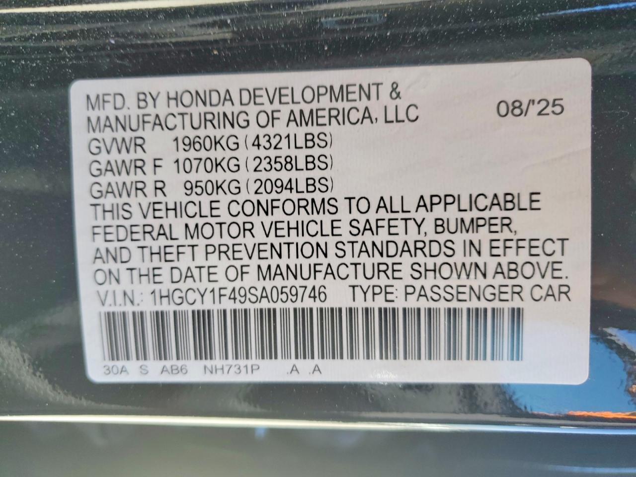 2025 Honda Accord Se - zdjęcie 12