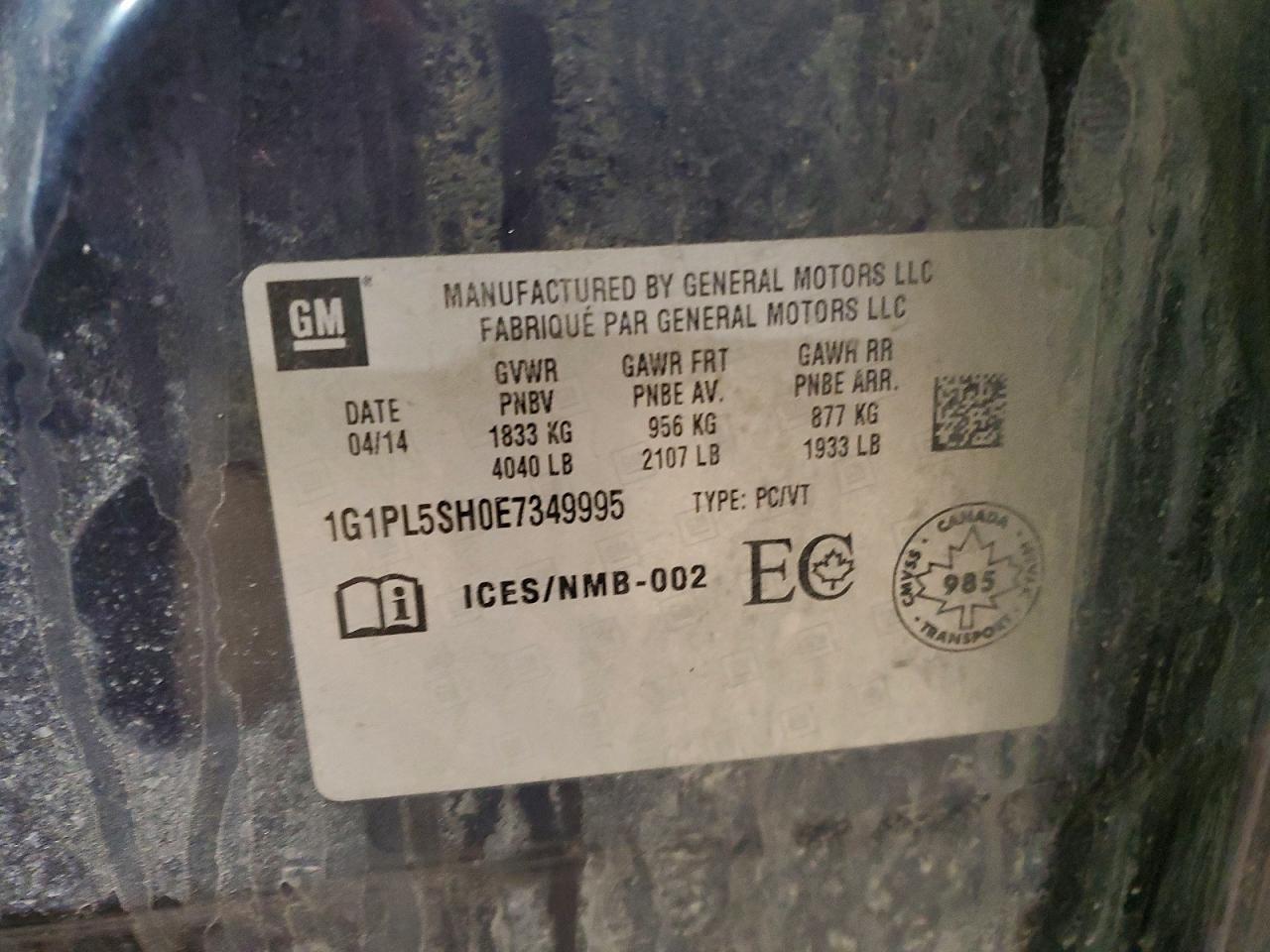 2014 Chevrolet Cruze Ls - zdjęcie 12