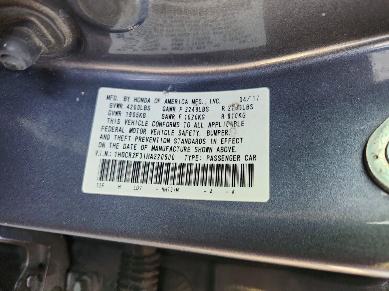 2017 Honda Accord Lx - zdjęcie 12