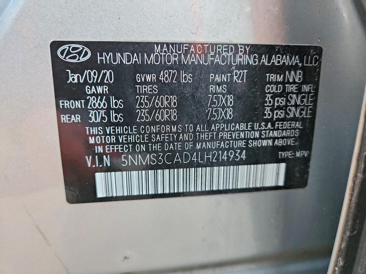 2020 Hyundai Santa Fe Sel - zdjęcie 12