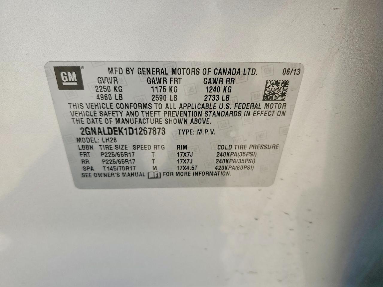 2013 Chevrolet Equinox Lt - zdjęcie 13