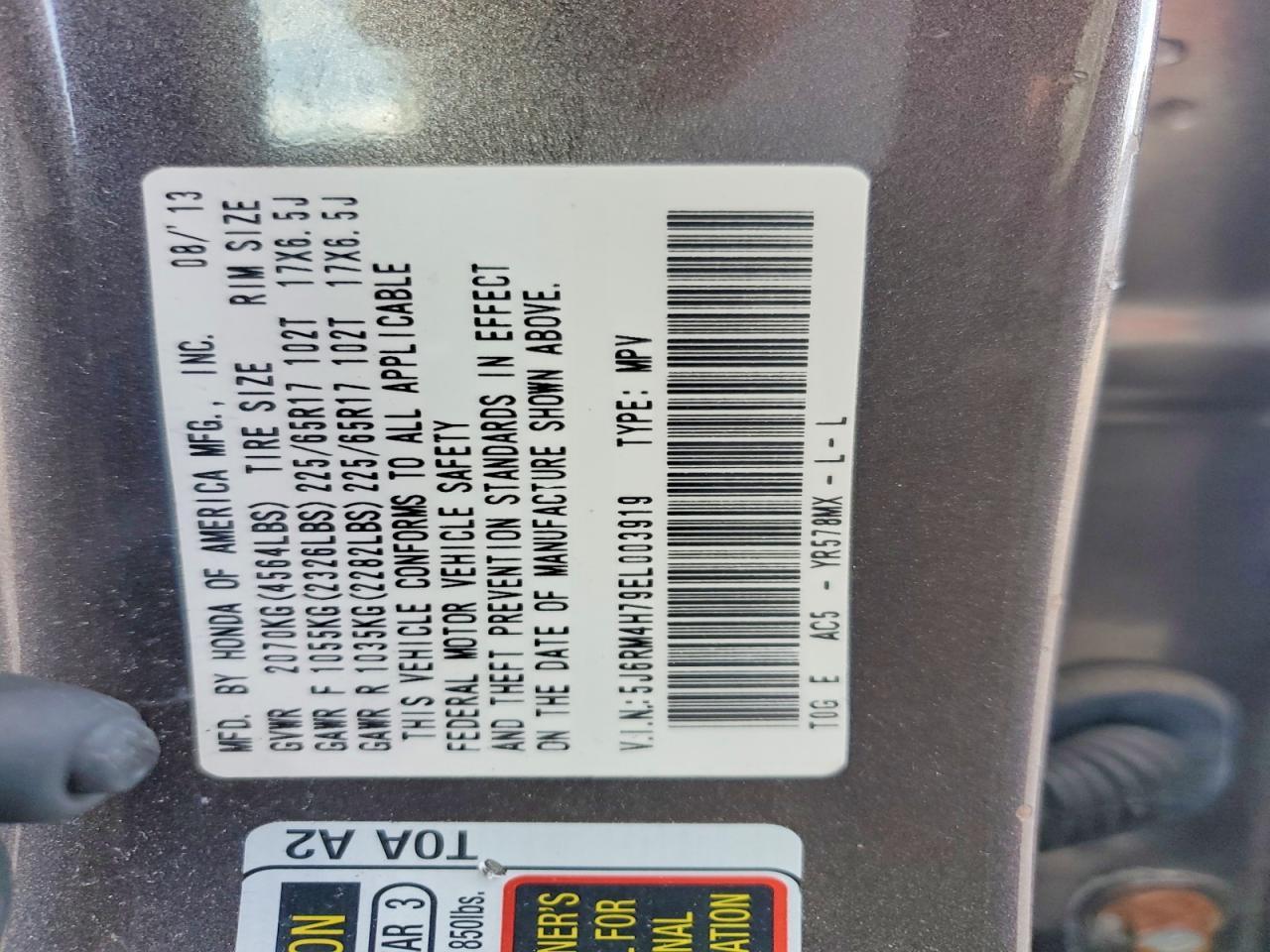 2014 Honda Cr-V Exl - zdjęcie 14