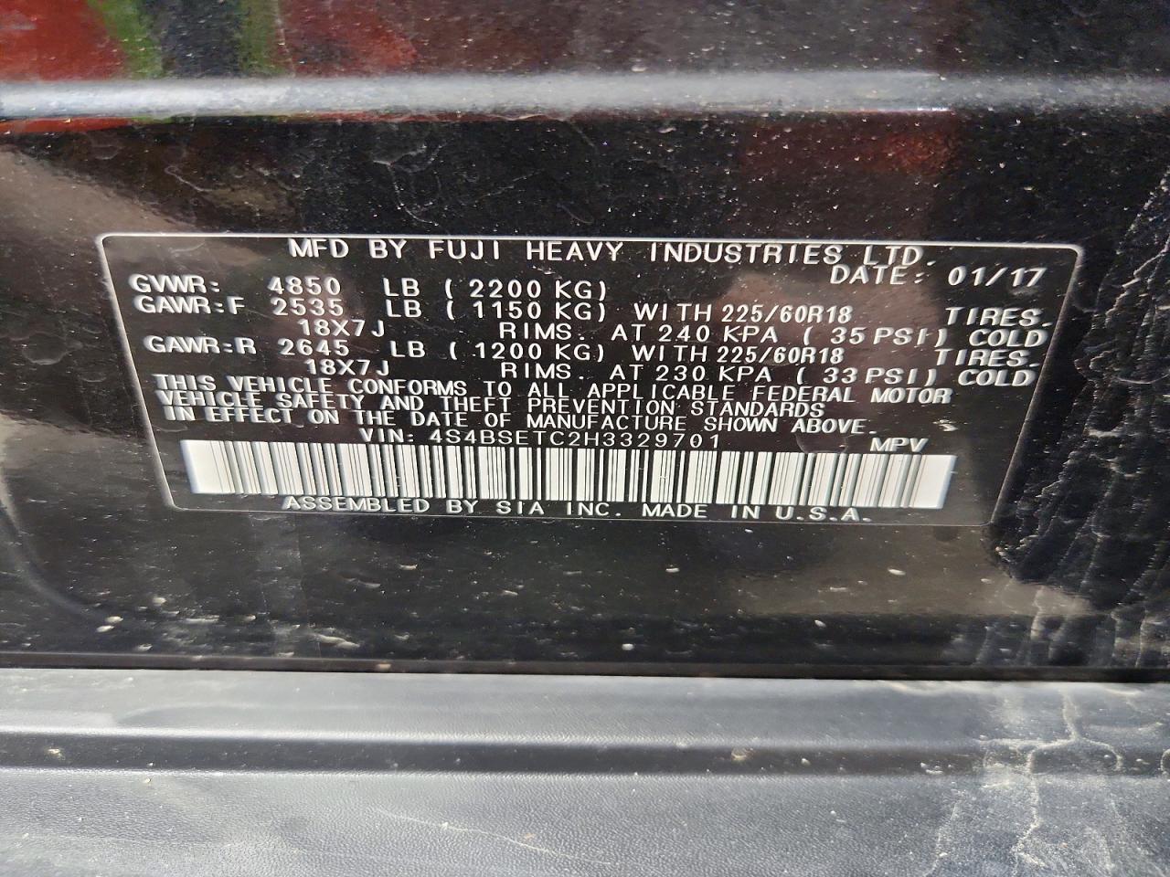 2017 Subaru Outback Touring - zdjęcie 14