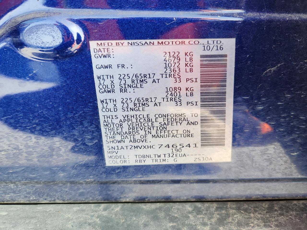 2017 Nissan Rogue Sv - zdjęcie 14