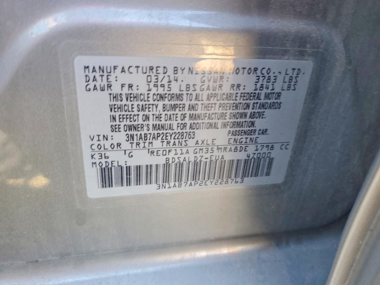 2014 Nissan Sentra Sv - zdjęcie 12