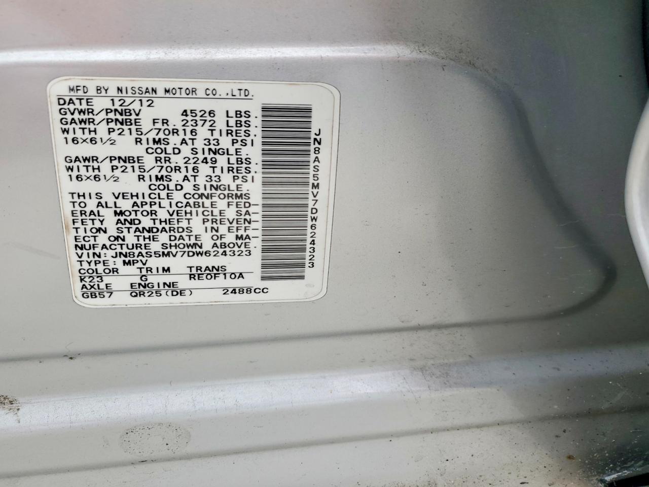 2013 Nissan Rogue S - zdjęcie 12