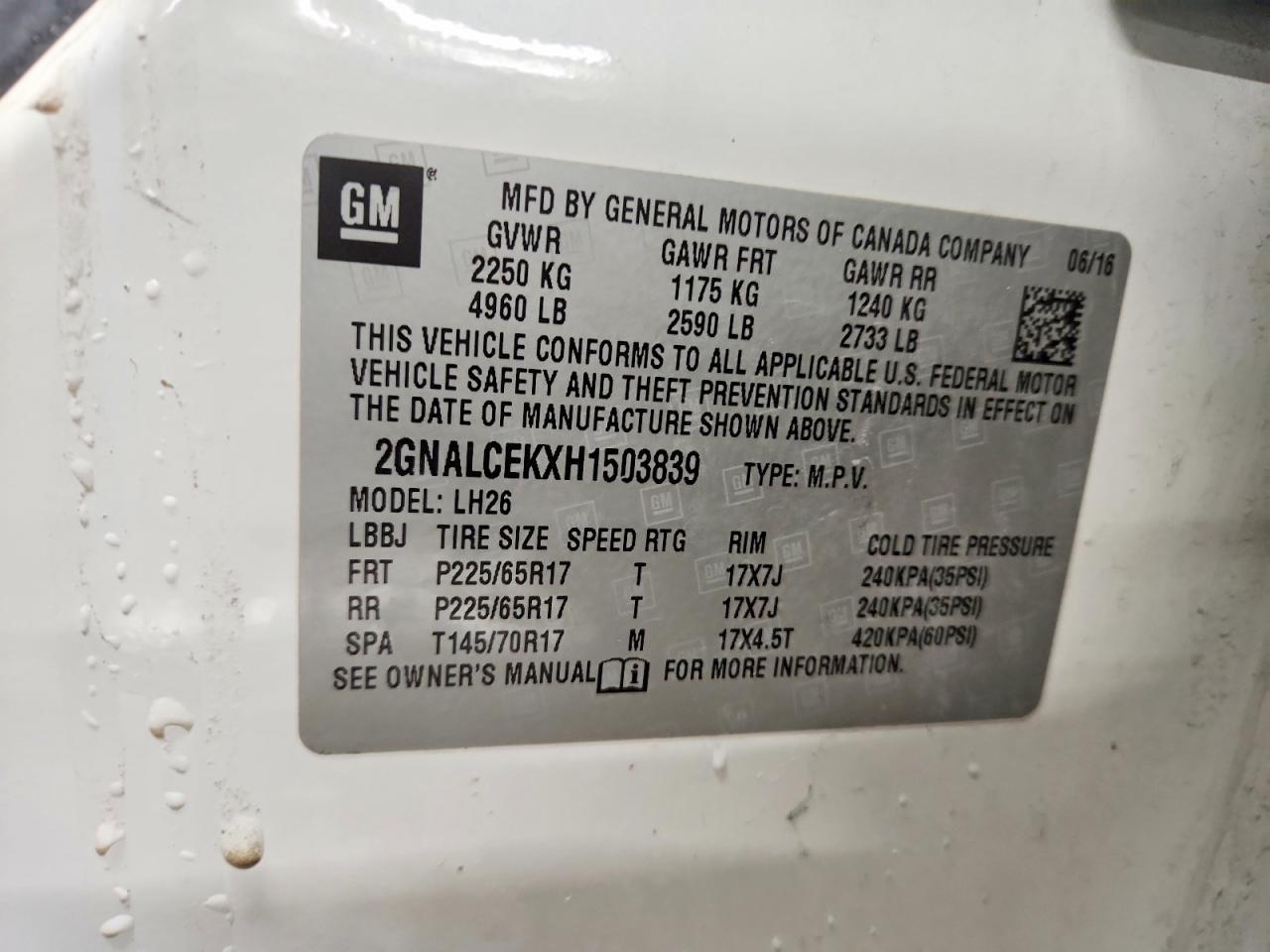 2017 Chevrolet Equinox Lt - zdjęcie 13