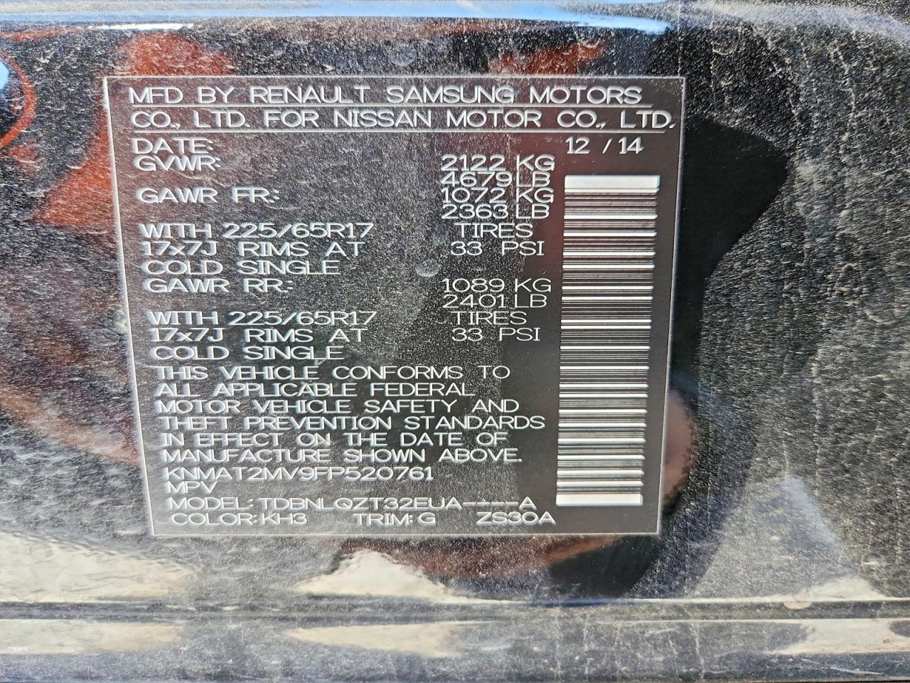 2015 Nissan Rogue Sv - zdjęcie 14