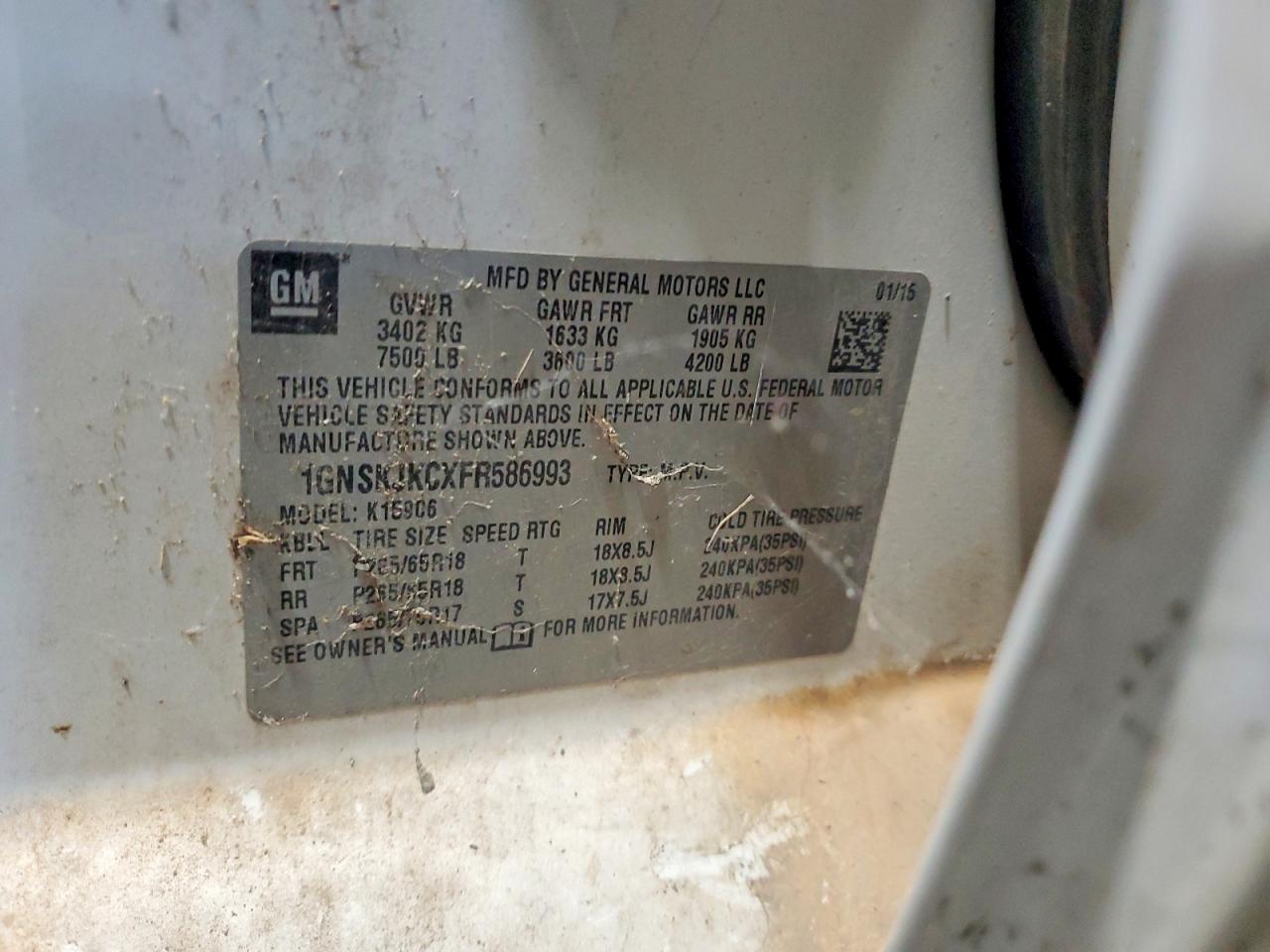 2015 Chevrolet Suburban K1500 Lt - zdjęcie 13