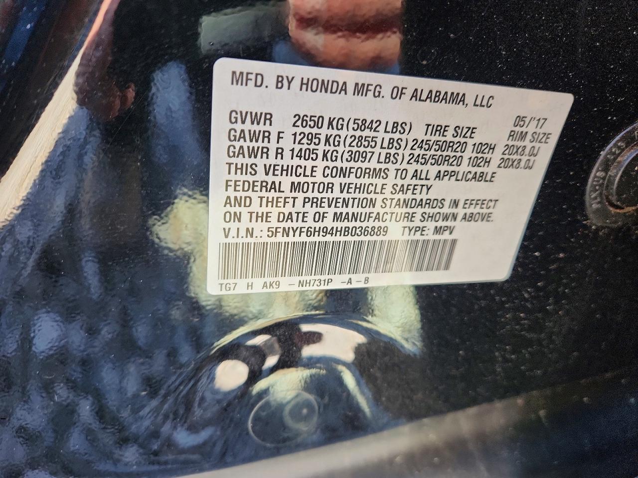 2017 Honda Pilot Touring - zdjęcie 13