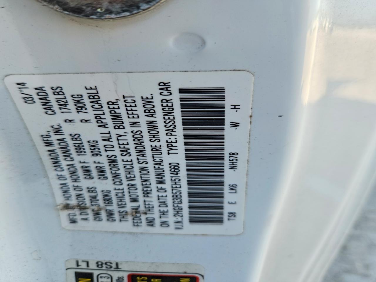 2014 Honda Civic Lx - zdjęcie 12