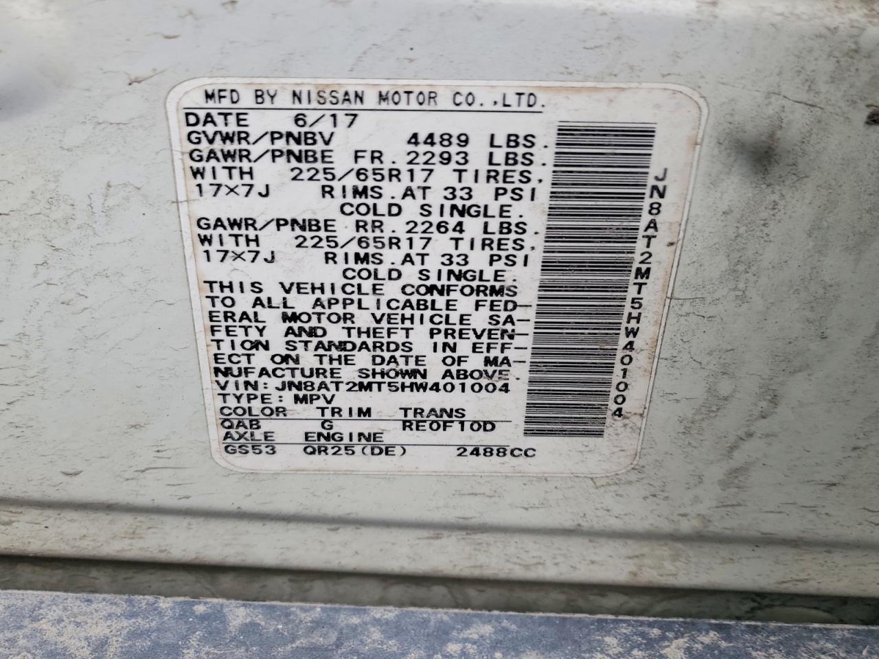 2017 Nissan Rogue Sv - zdjęcie 14