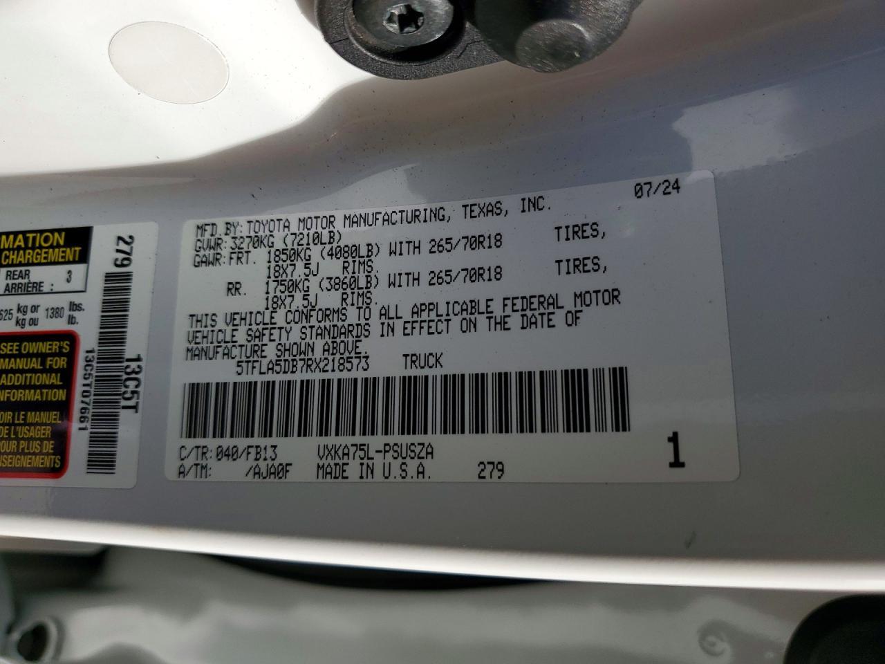 2024 Toyota Tundra Sr5 - zdjęcie 13