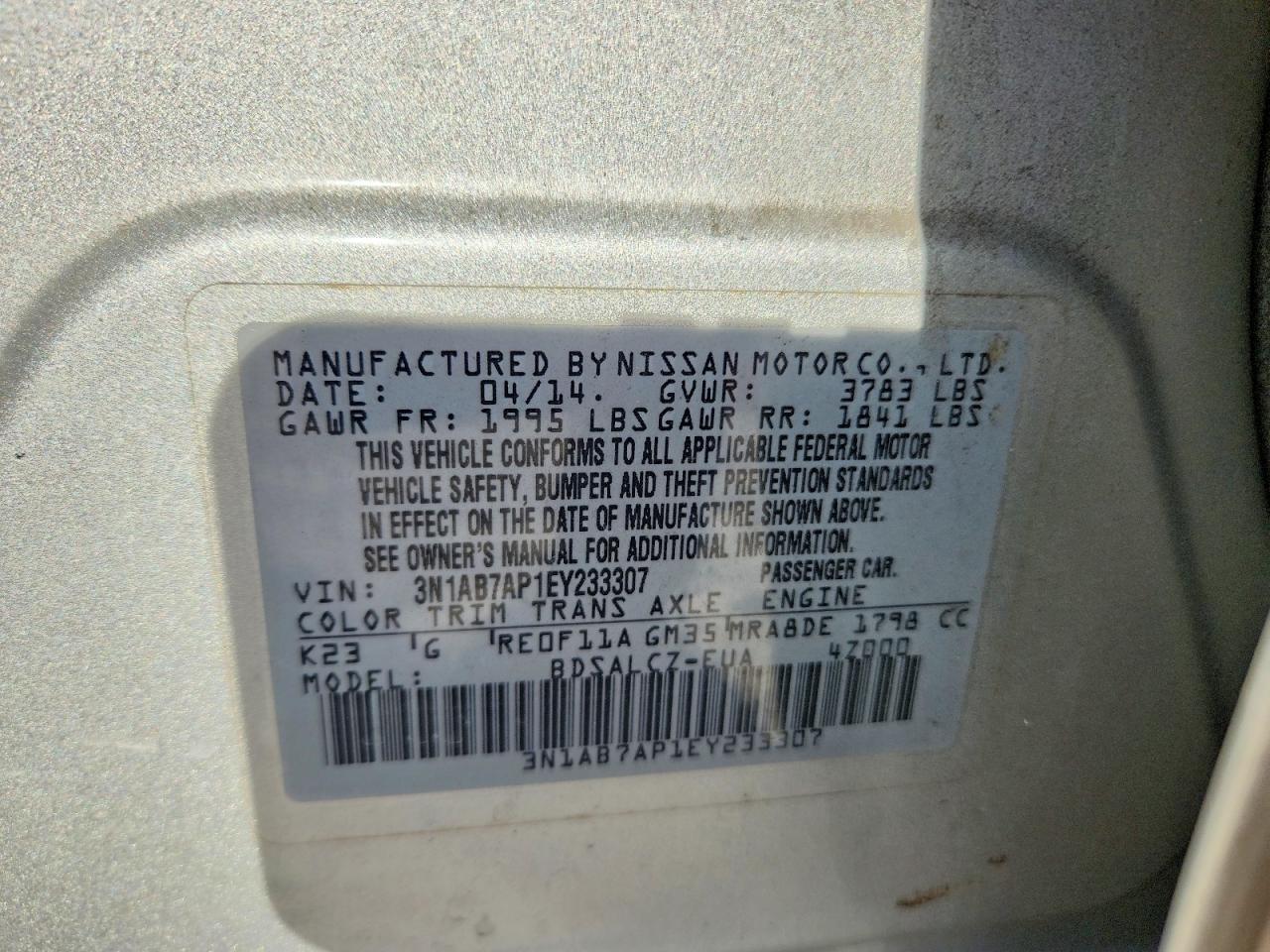 2014 Nissan Sentra S - zdjęcie 23