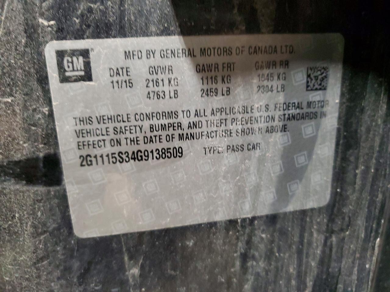 2016 Chevrolet Impala Lt - zdjęcie 12