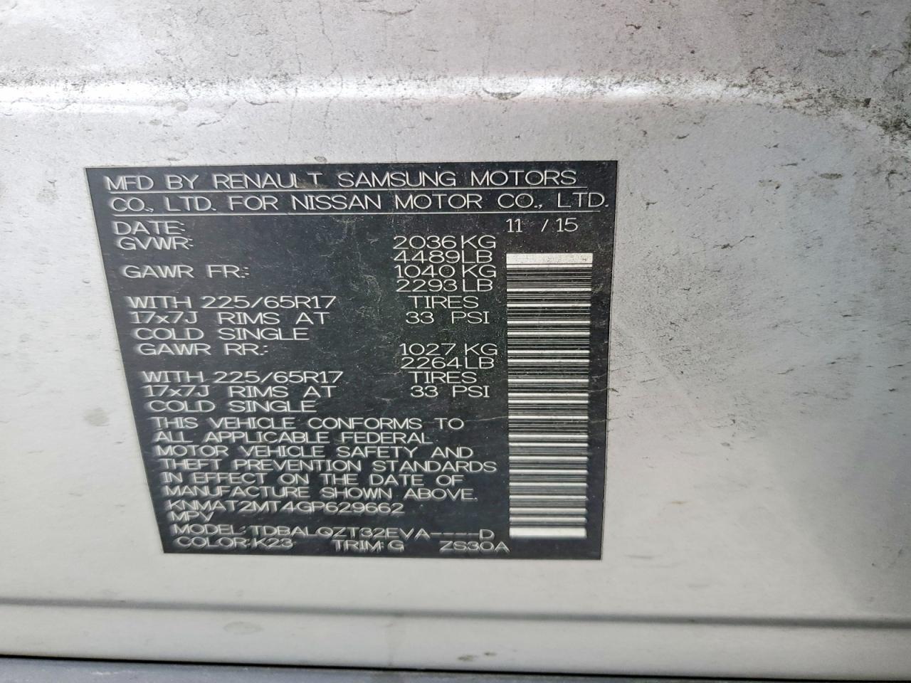 2016 Nissan Rogue Sv - zdjęcie 13