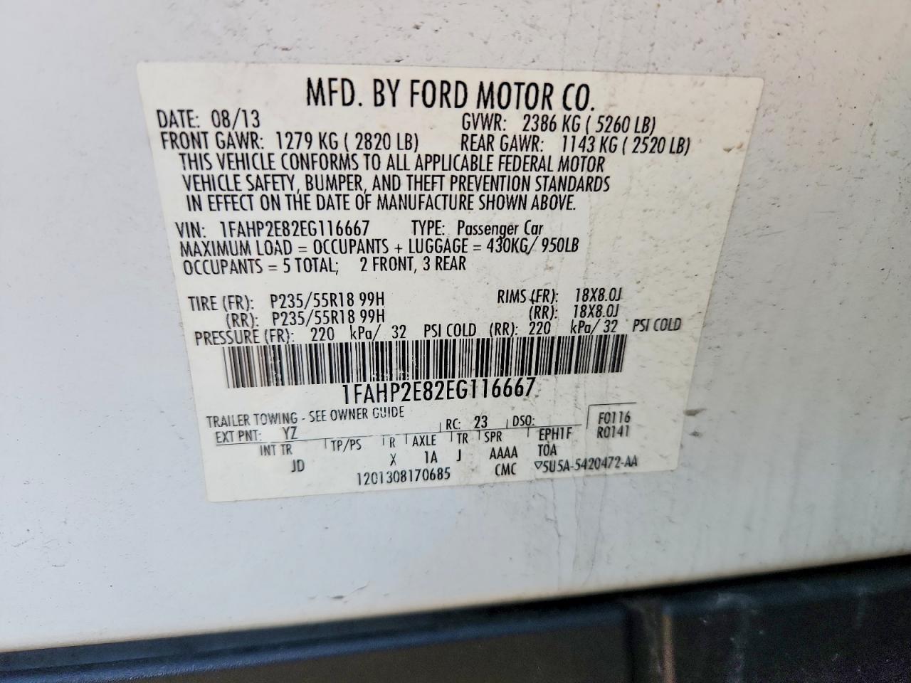 2014 Ford Taurus Sel - zdjęcie 13