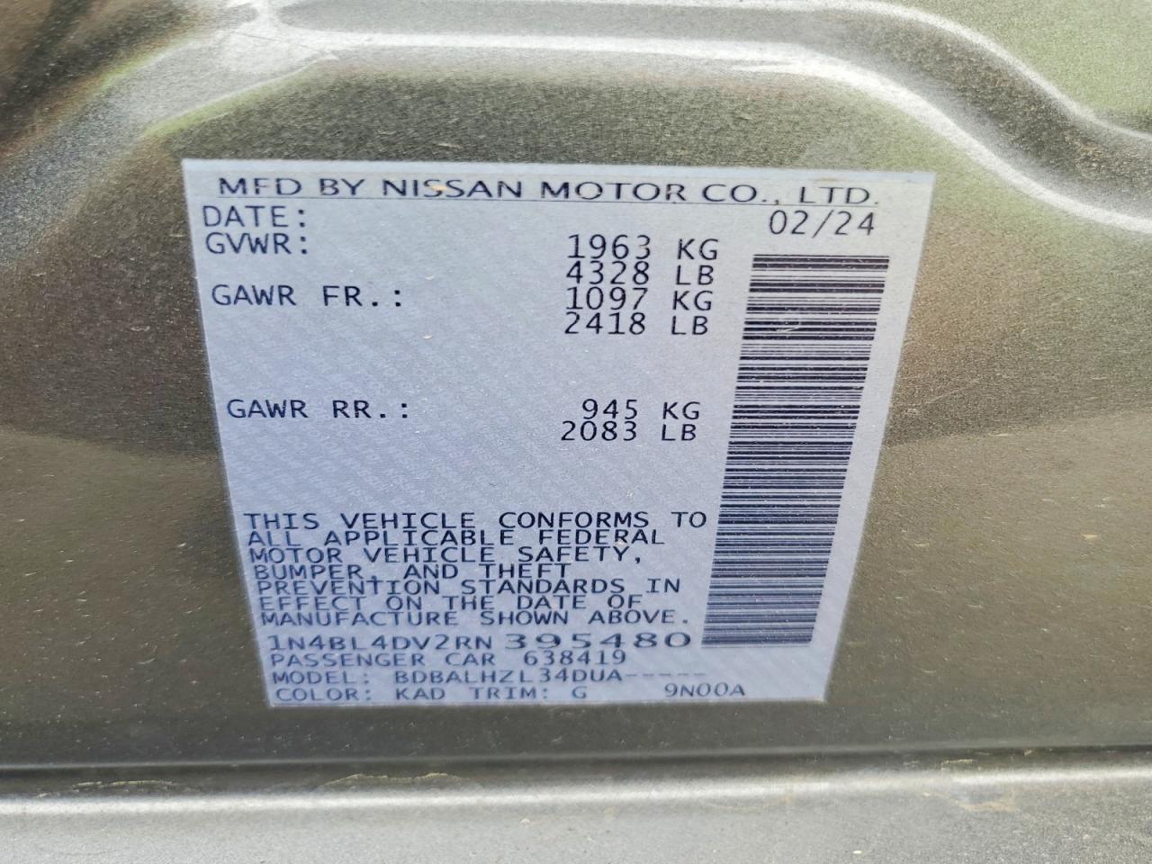 2024 Nissan Altima 2.5 Sv - zdjęcie 12