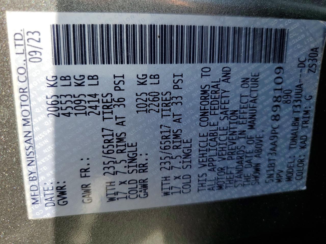 2023 Nissan Rogue S - zdjęcie 13