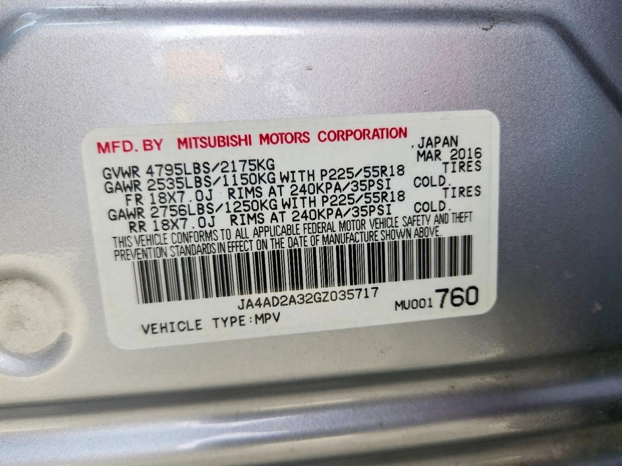 2016 Mitsubishi Outlander Es - zdjęcie 13