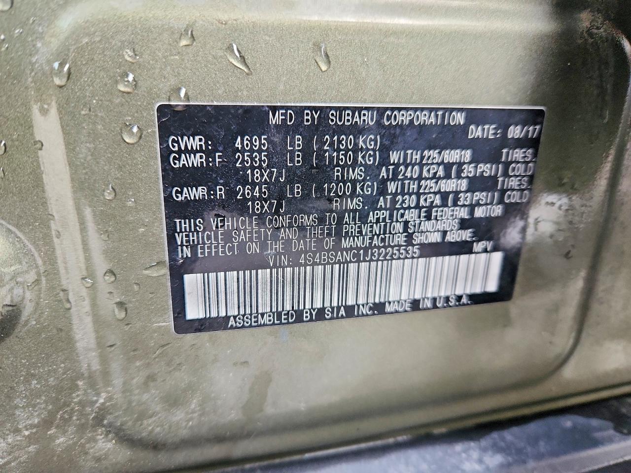 2018 Subaru Outback 2.5I Limited - zdjęcie 14